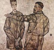 Egon Schiele Double Portrait of Heinrich Bensch and his Son Otto oil painting picture wholesale